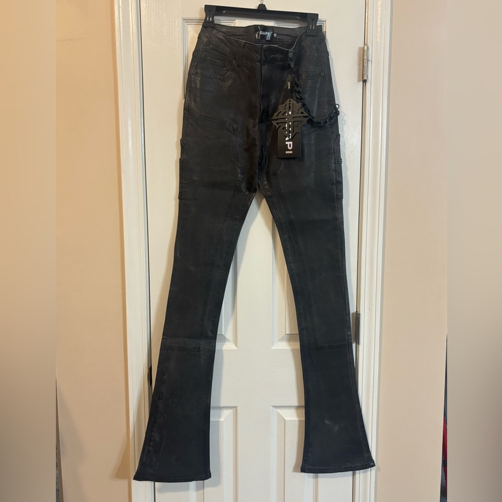 NWT Guapi Black Wax Y2K Carpenter Stacked Jeans size 30